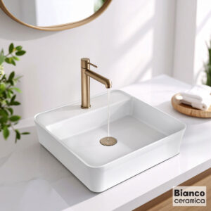 Νιπτήρας Επικαθήμενος BIANCO CERAMICA RONA 45X45